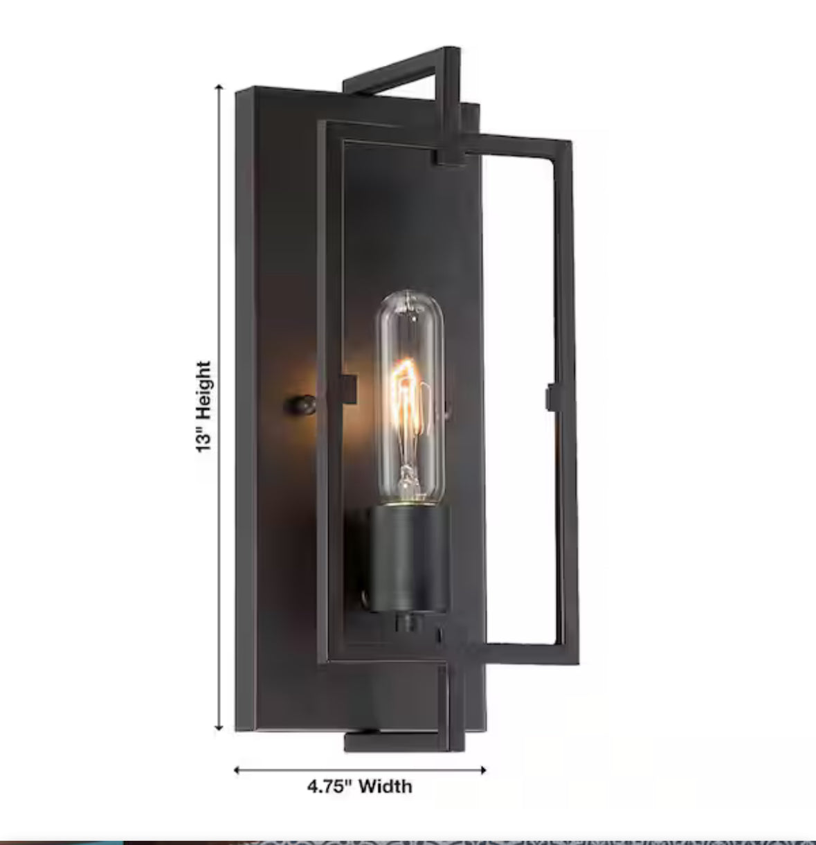Kenton 4.75 in. 1-Light Vintage Bronze Industrial Wall Sconce with Cage Frame Detail