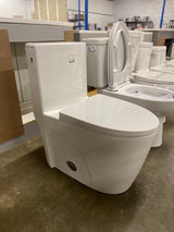 St. Tropez 1-Piece 1.28 GPF Single Flush Elongated Toilet in White Seat Included