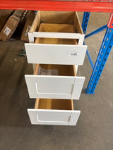 Shaker Satin White Stock Assembled Drawer Base Kitchen Cabinet with Drawer Glides (18 in. x 34.5 in. x 24 in.)