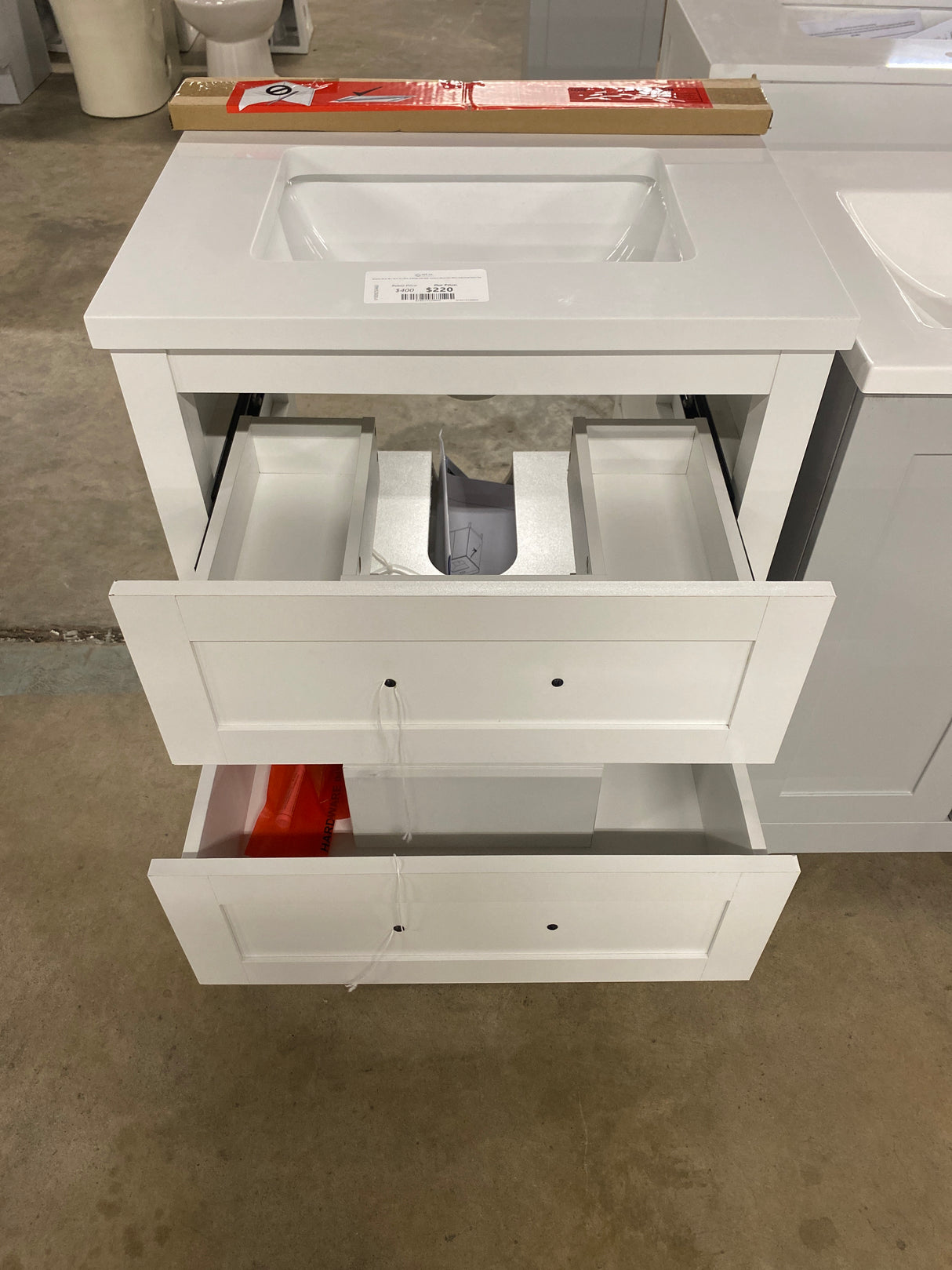 Autumn 24 in. W x 19 in. D x 34 in. H Single Sink Bath Vanity in White with White Engineered Stone Top