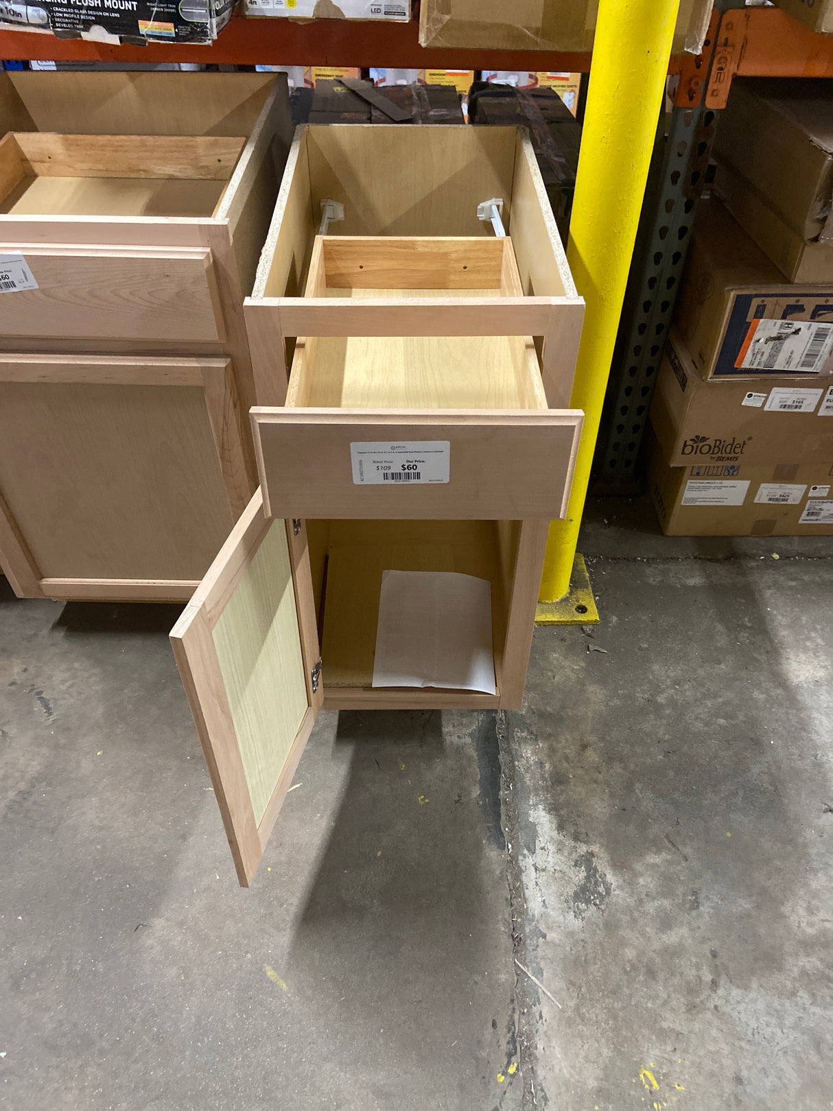 Hampton 15 in. W x 24 in. D x 34.5 in. H Assembled Base Kitchen Cabinet in Unfinished