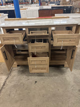 Doveton 48 in. W x 19 in. D x 34.50 in. H Freestanding Vanity in Weathered Tan with White Engineered Stone Top