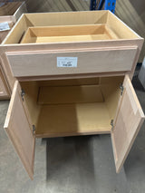 27 in. W x 24 in. D x 34.5 in. H Assembled Base Kitchen Cabinet in Unfinished with Recessed Panel