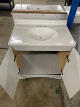 31 in. Single Sink Pearl Gray Bath Vanity with White Cultured Marble Top (Assembled)