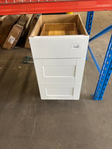 Shaker Satin White Stock Assembled Drawer Base Kitchen Cabinet with Drawer Glides (18 in. x 34.5 in. x 24 in.)