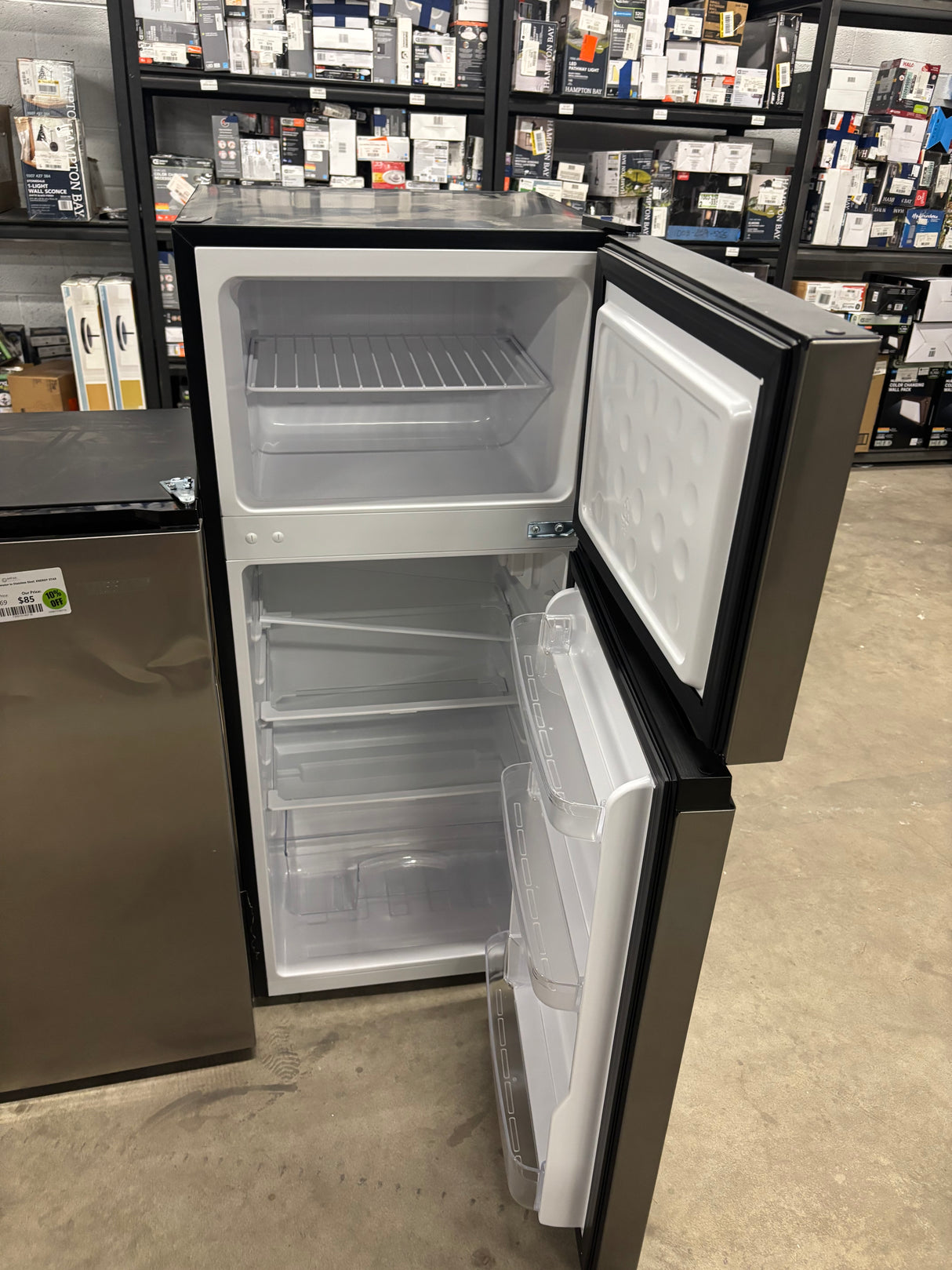4.5 cu. ft. 2-Door Mini Refrigerator in Platinum Steel with Freezer