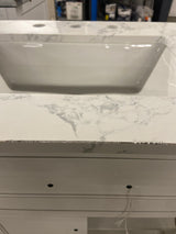 Doveton 60 in. W x 19 in. D x 34.50 in. H Bath Vanity in White with White Cultured Marble Top