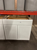 Westfield Feather White Shaker Stock Assembled Base Kitchen Cabinet (36 in. W x 23.75 in. D x 35 in. H)