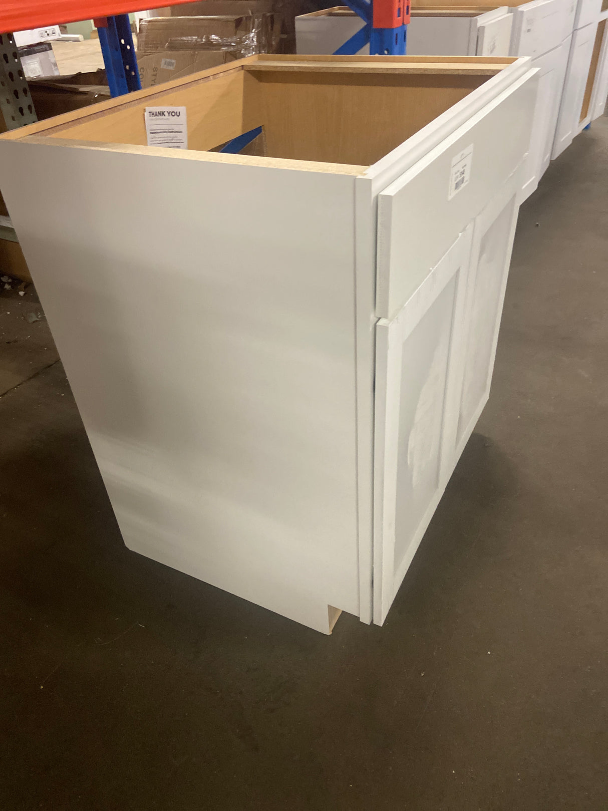 Westfield Feather White Shaker Stock Sink Base Kitchen Cabinet (30 in. W x 23.75 in. D x 35 in. H)