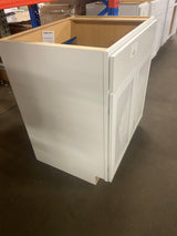 Westfield Feather White Shaker Stock Sink Base Kitchen Cabinet (30 in. W x 23.75 in. D x 35 in. H)