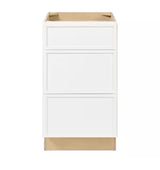 Leyton 18 in. Wx 24 in. D x 34.5 in. H Ready to Assemble Plywood Slim Shaker Drawer Base Kitchen Cabinet in Alpine White