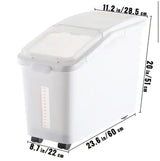 Ingredient Storage Bin 11.4 Gal. Capacity Commercial Shelf-storage Ingredient Bin 280 Cup Flour Bins with Wheels, White