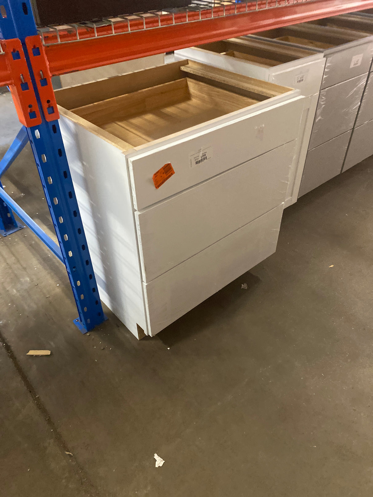Courtland Polar White Finish Laminate Shaker Stock Assembled Drawer Base Kitchen Cabinet 30 in. x 34.5 in. x 24 in.