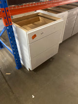 Courtland Polar White Finish Laminate Shaker Stock Assembled Drawer Base Kitchen Cabinet 30 in. x 34.5 in. x 24 in.