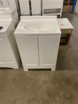 Oakley 25 in. Single Sink White Bath Vanity with White Cultured Marble Top (Assembled)