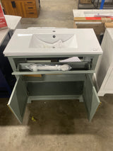 Doveton 36 in. Single Sink Sage Green Bath Vanity with Top and Faucet