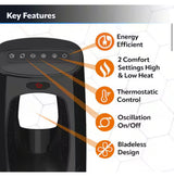 Bladeless 1500W 28 in. Black Electric Oscillating Tower Ceramic Space Heater with Remote Control and Digital Display