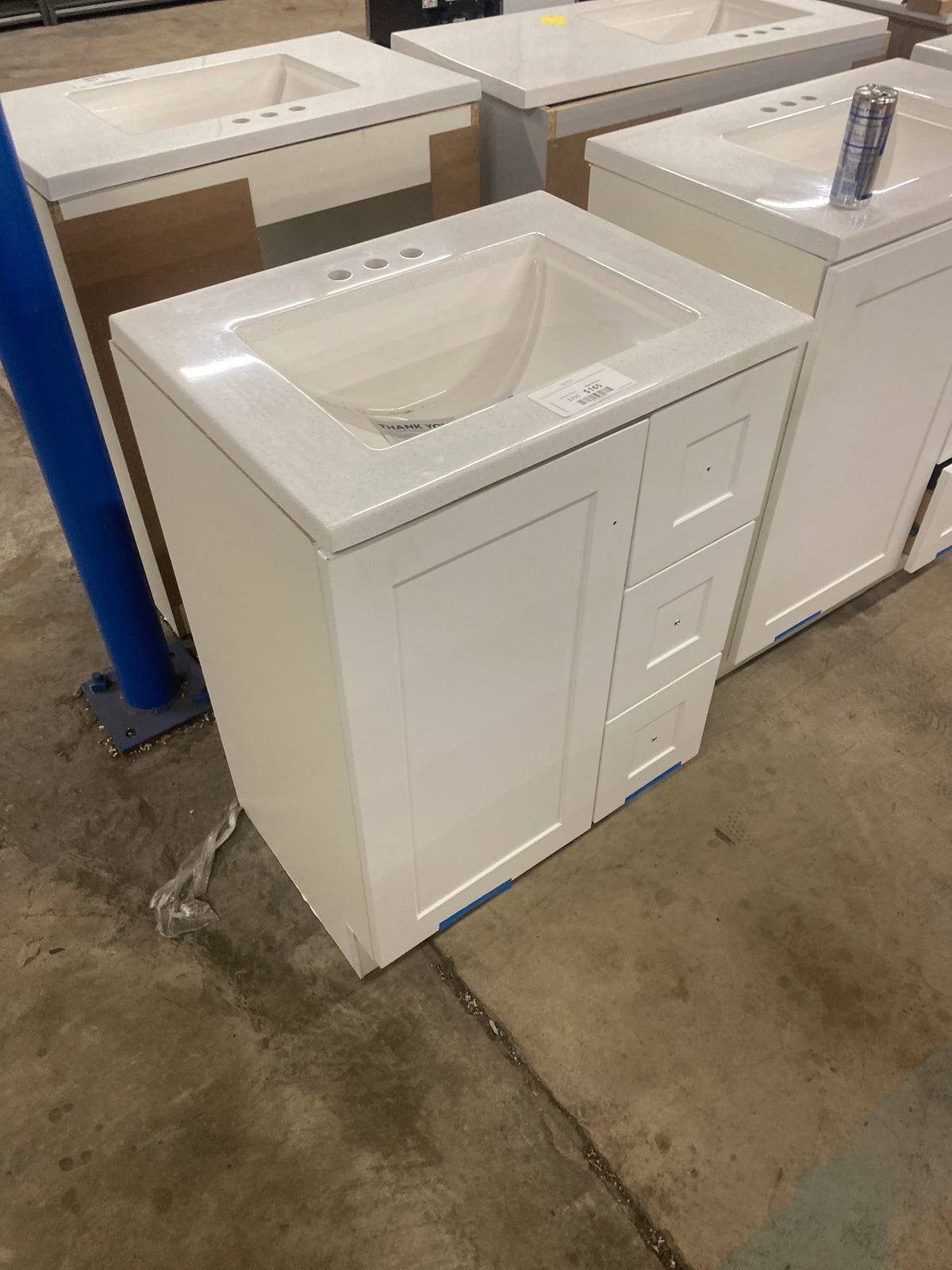 Bannister 24.5 in. W x 18.75 in. D Bath Vanity in White with Cultured Marble Top in Colorpoint White with White Sink