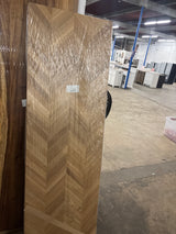 6 ft. L x 25 in. D Engineered Finished Oak Chevron Butcher Block Countertop in Brown with Standard Edge