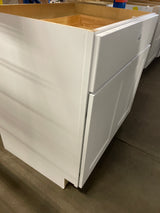 Shaker 33 in. W x 24 in. D x 34.5 in. H Assembled Base Cabinet in Satin White