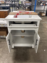 Doveton 30 in. W x 19 in. D x 34.5 in. H Single Sink Bath Vanity in White with White Engineered Stone Top