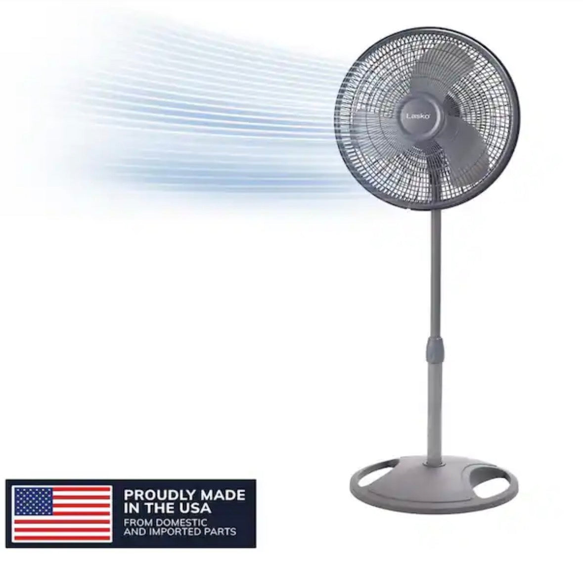 16 in. 3 Speed Oscillating Pedestal Fan with Adjustable Height, Easy Assembly, and Quiet Cooling for Any Room in Gray