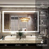 30 in. W x 55 in. H LED Light Anti-Fog Rectangular Modern Frameless White Wall Mirror