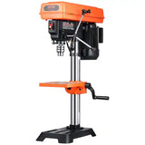 10in. Benchtop Drill Press 6.2A Induction Motor Tabletop Drilling Machine Adjustable Speed Worktable LED Work Light