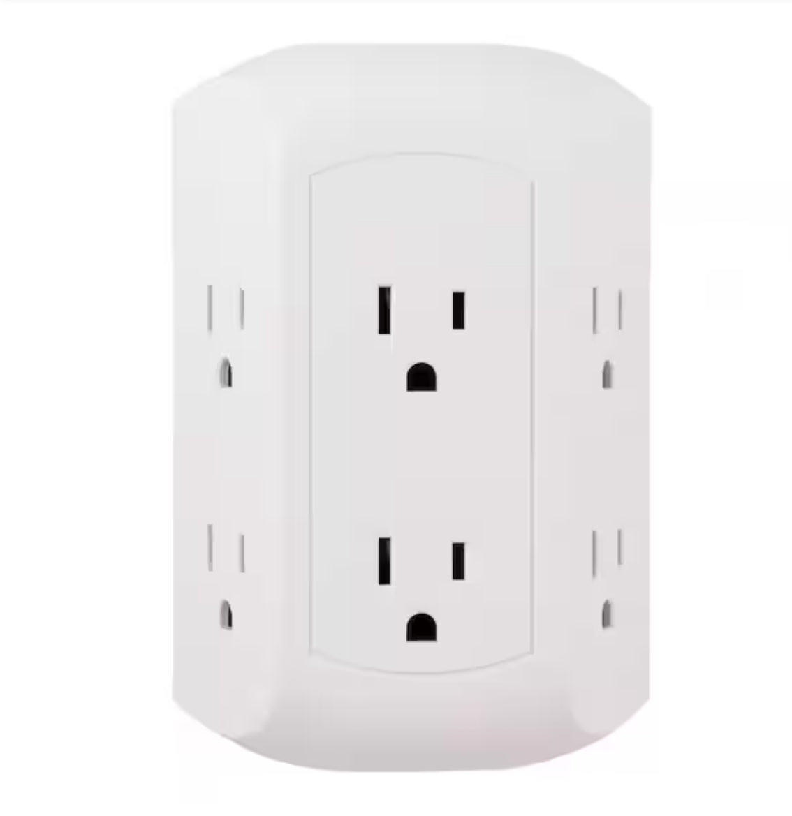 Grounded 6-Outlet Wall Tap Surge Protector, Adapter Spaced Outlets