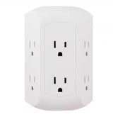 Grounded 6-Outlet Wall Tap Surge Protector, Adapter Spaced Outlets