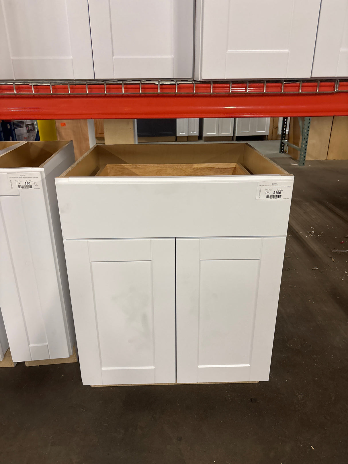 Shaker 27 in. W x 24 in. D x 34.5 in. H Assembled Base Kitchen Cabinet in Satin White with Ball-Bearing Glides