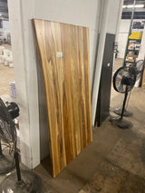 6 ft. L x 39 in. D Finished Teak Solid Wood Butcher Block Countertop Island with Live Edge