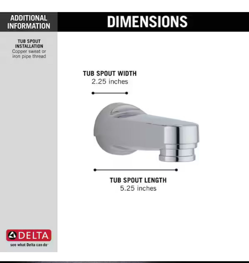 Delta Innovations Pull-Down Diverter Tub Spout in Chrome