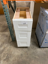 Arlington 12 in W x 21 in D x 34.5 in H in Vesper White Assembled Plywood Bath-Drawer Base Kitchen Cabinet with 3-Drawer