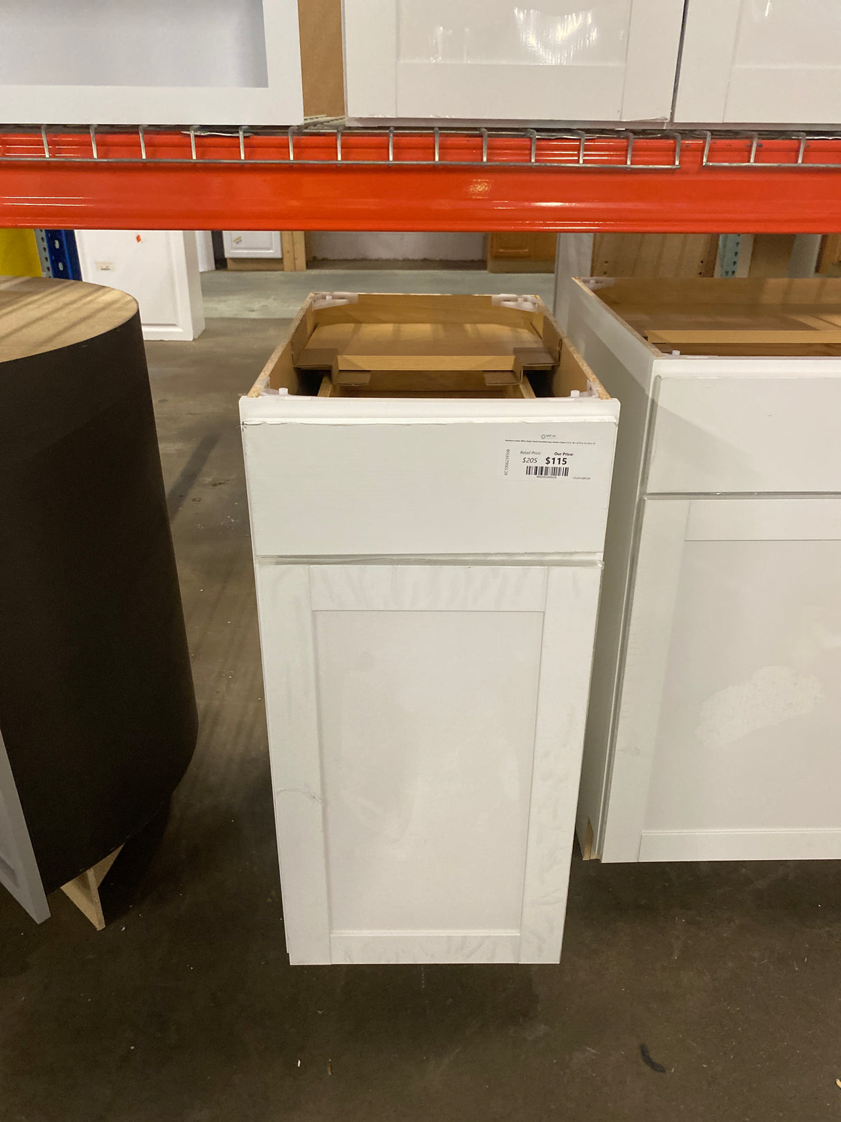 Westfield Feather White Shaker Stock Assembled Base Kitchen Cabinet (15 in. W x 23.75 in. D x 35 in. H)
