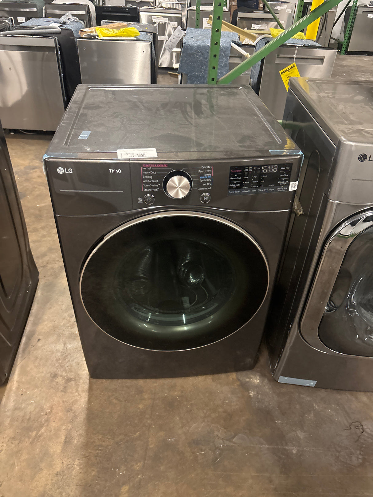 LG 7.4 cu. ft. Ultra Large Capacity Smart Wi-Fi Enabled Front Load GAS Dryer with TurboSteam and Built-In Intelligence