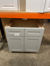 Arlington Veiled Gray Plywood Shaker Assembled Vanity Sink Base Kitchen Cabinet Sft Cls 30 in. W x 21 in. D x 34.5 in. H