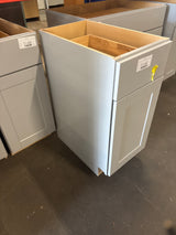 Shaker 15 in. W x 24 in. D x 34.5 in. H Assembled Base Kitchen Cabinet in Dove Gray with Ball-Bearing Drawer Glides