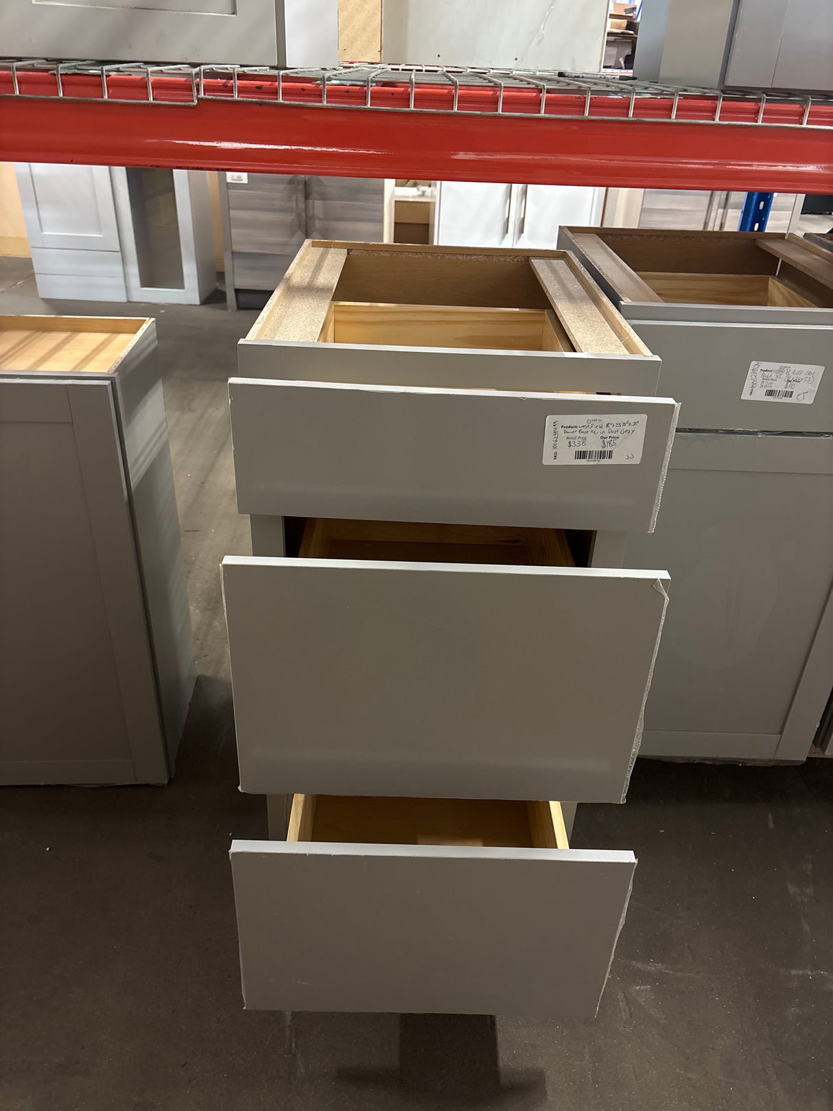 Westfield 18 in. W x 23.75 in. D x 35 in. H Shaker Stock Drawer Base Kitchen Cabinet in Dusk Gray