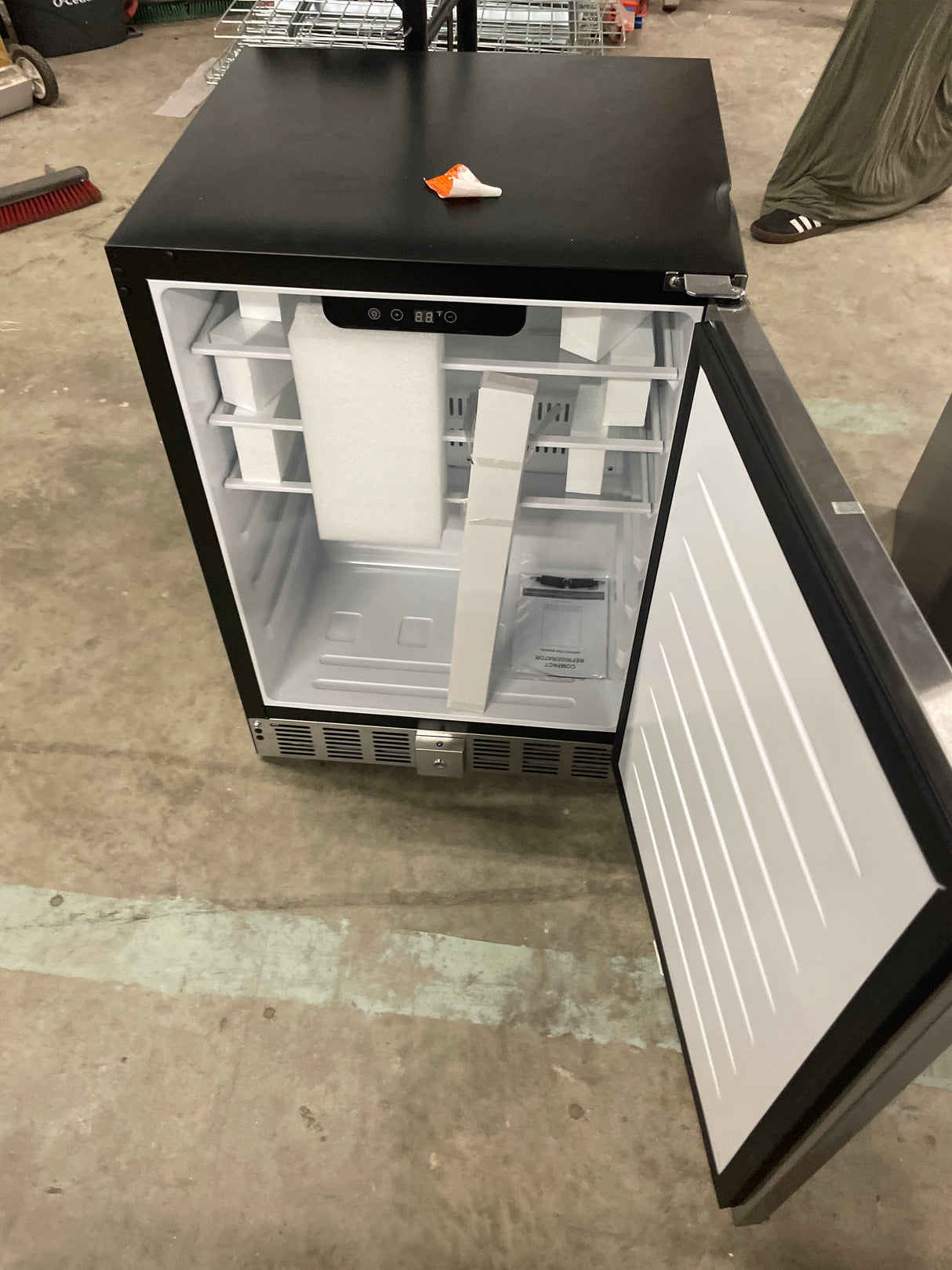 23.43 in. 5.0 cu. ft. 180-Can Built-In/Freestanding Mini-Refrigerator in Stainless Steel Silver for Kitchen Office Bar