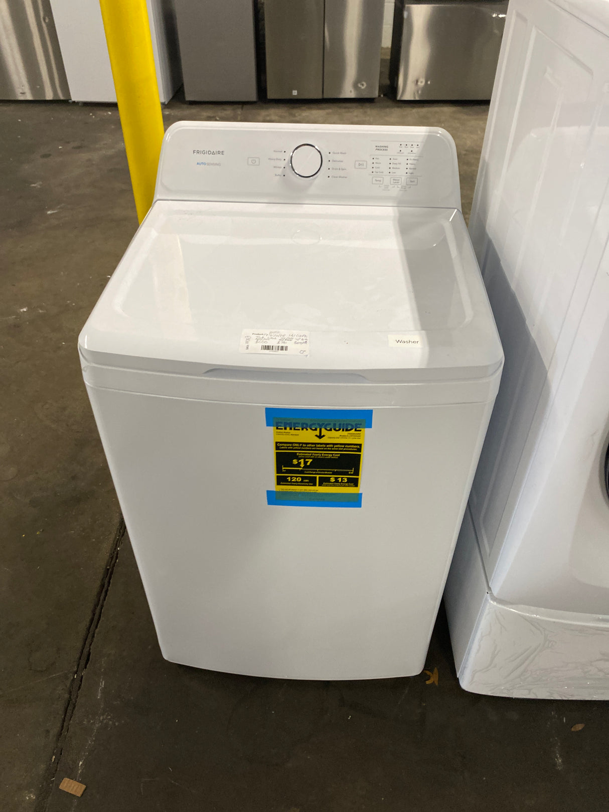 4.1 Cu. Ft. Top Load Washer in White with 8-Wash Cycles and Automatic Load Sensing