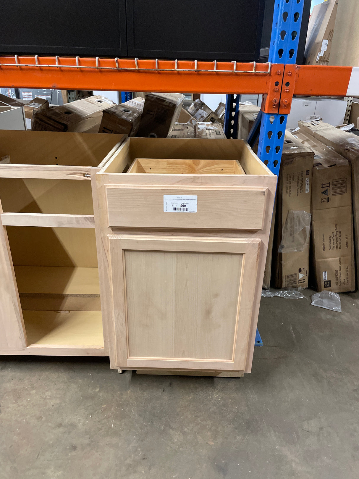 21 in. W x 24 in. D x 34.5 in. H Assembled Base Kitchen Cabinet in Unfinished with Recessed Panel