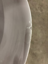 59 in. x 29.5 in. Free Standing Deep Soaking Double Slipper Alone Bath Tub Oval Acrylic Freestanding Bathtubs in White (Cracked)