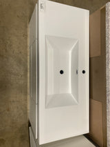 48 in. W Single Sink Floating Bath Vanity in Glossy White with White Solid Surface Sink Top