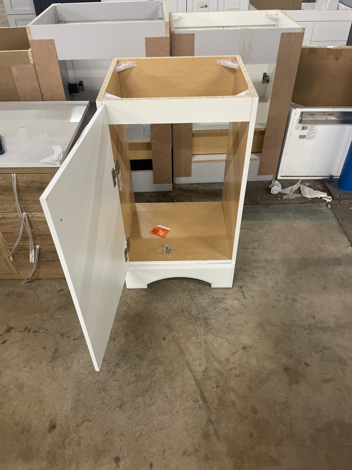 19 in. W x 18 in. D x 34 in. H Single Sink Freestanding Bath Vanity in White without Top