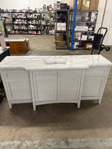 Sassy 72 in. W x 22 in. D x 34 in. H Single Sink Bath Vanity in Dove Gray with Epoxied Carrara Marble Top