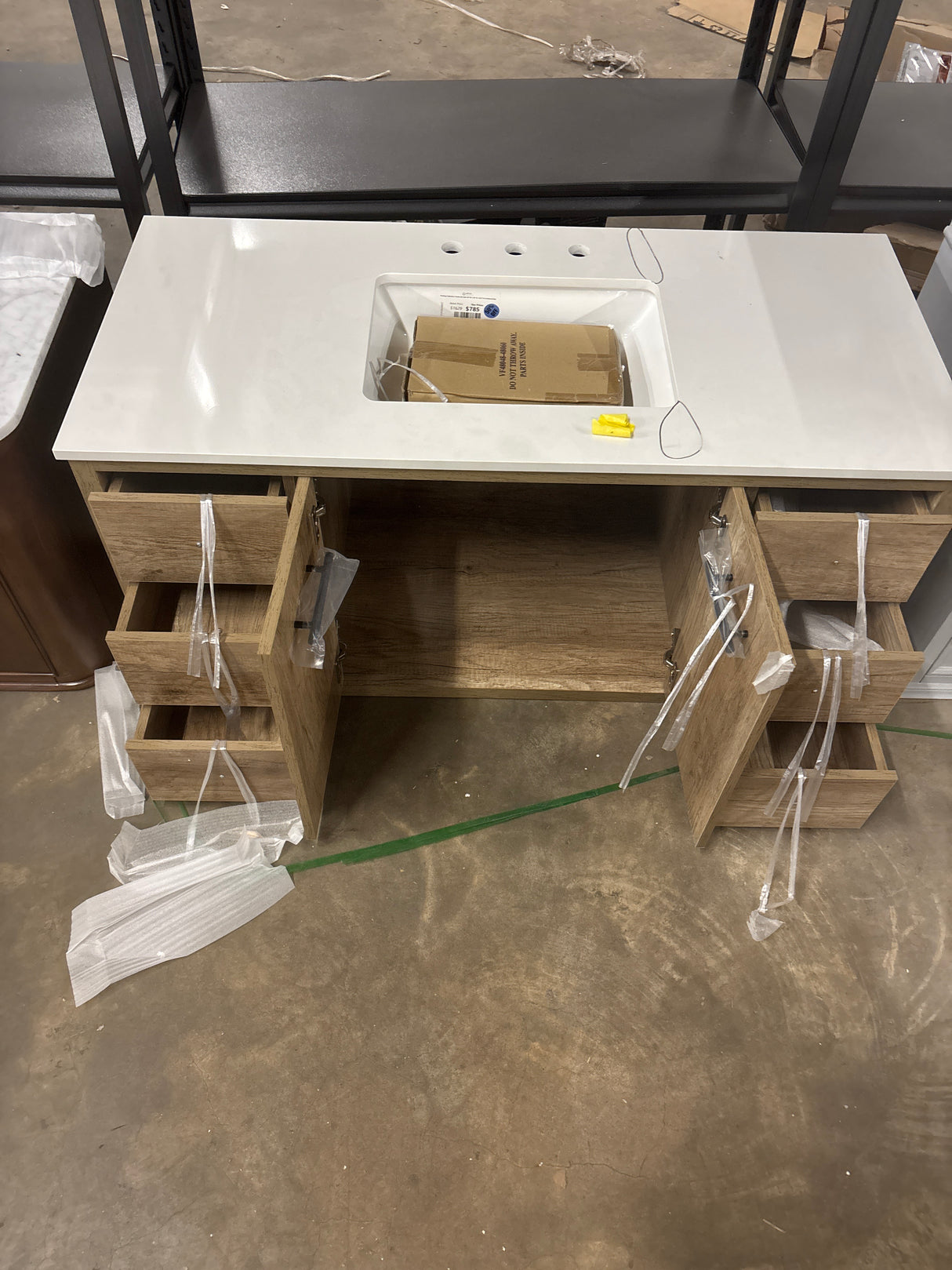 Sterling Collection Vanity 2dr 6dw 48''W x 22''D x 33.5''H in Natural Oak