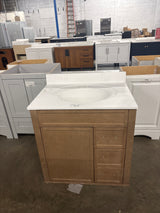 Winsome 30 in. Sand Bath Vanity Cabinet and 31 in. x 22 in. White Rectangular Sink Vanity Top