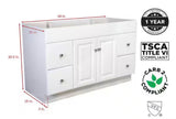 Wyndham 48 in. 2-Door 4-Drawer Bath Vanity Cabinet Only in Semi-Gloss White (Ready to Assemble)