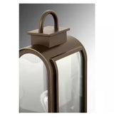 Refuge Collection 1-Light Oil Rubbed Bronze Clear/Etched Umber Glass Farmhouse Outdoor Medium Wall Lantern Light